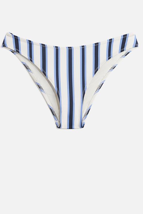 Cheeky bikini bottoms - white & blue striped