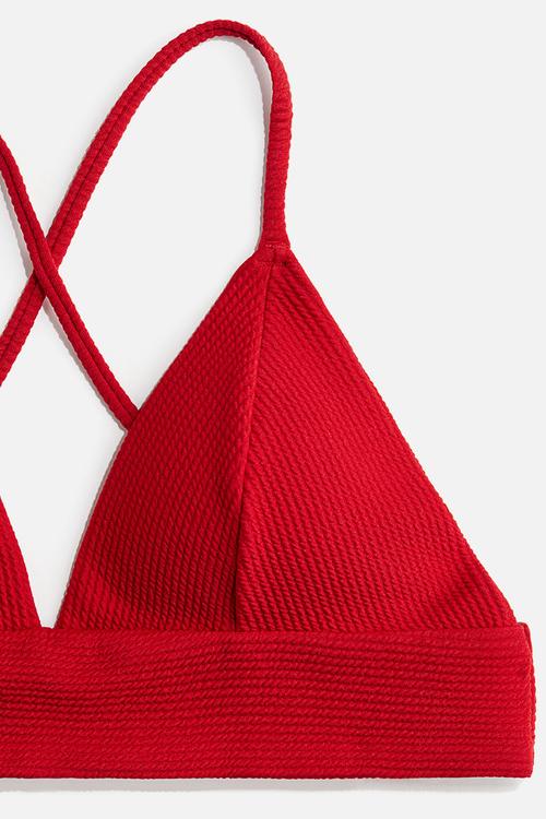 Padded bikini top - red