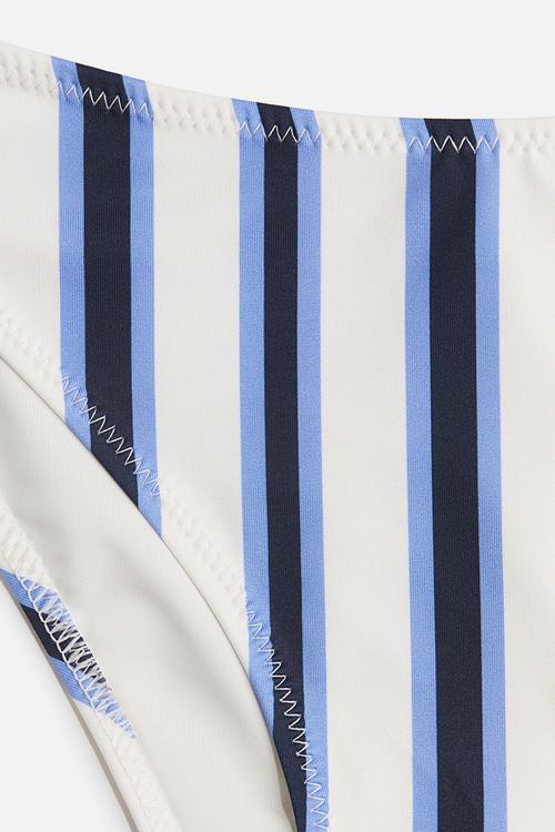 Cheeky bikini bottoms - white & blue striped