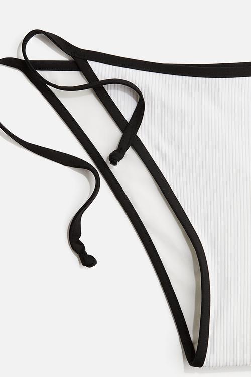 Tie tanga bikini bottoms - white/black