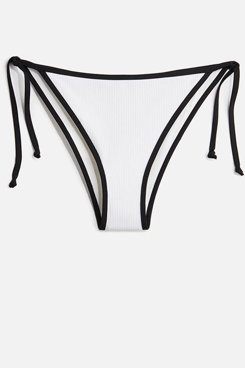 Tie tanga bikini bottoms - white/black