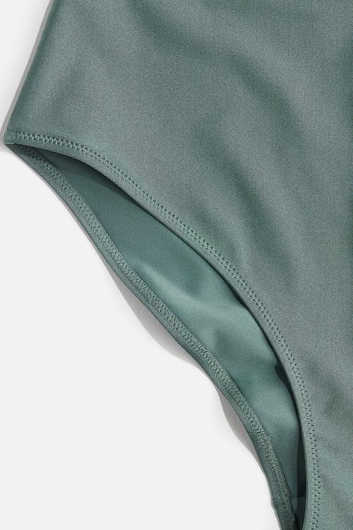 High waist bikini bottoms - dusty green