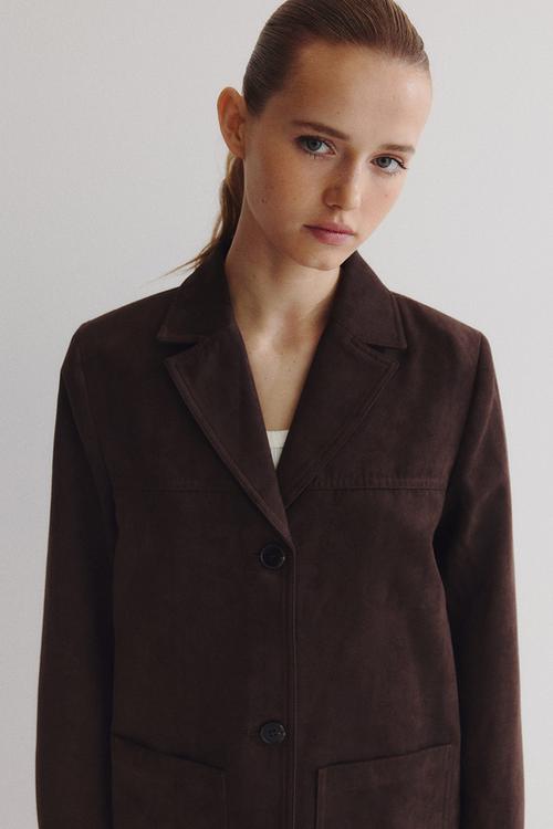 Napped jacket - brown