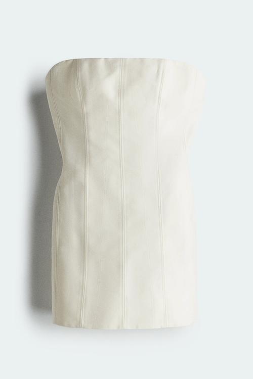 Exaggerated-hip mini dress - white