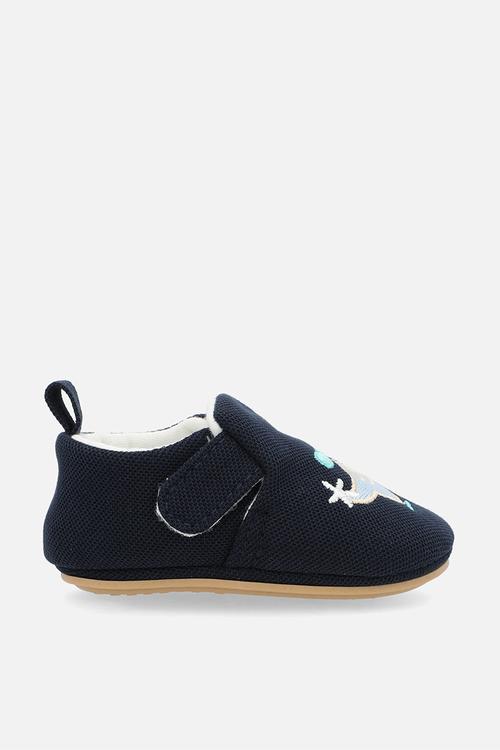 Helicopter embroidered strap boots - navy