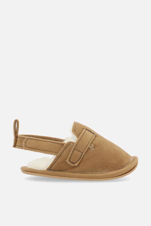 Sling back slippers - tan