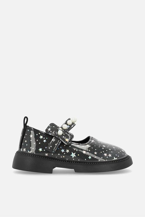 Glossy Mary Janes - black/stars aop