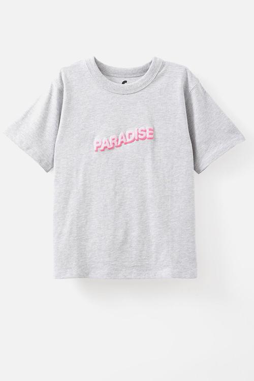 Poppy oversize graphic print tee - grey marle/paradise