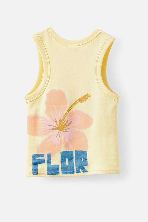 Angela tank - baby yellow/flor