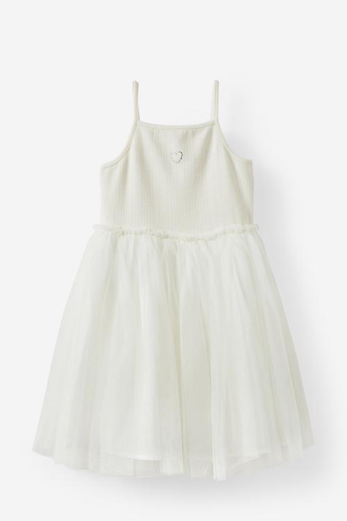 Harper dress up dress - dark vanilla/pointelle heart