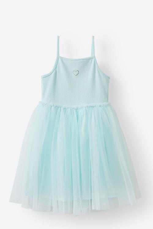 Harper dress up dress - ice mint/pointelle heart