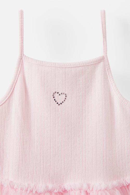 Harper dress up dress - tea party pink/pointelle heart