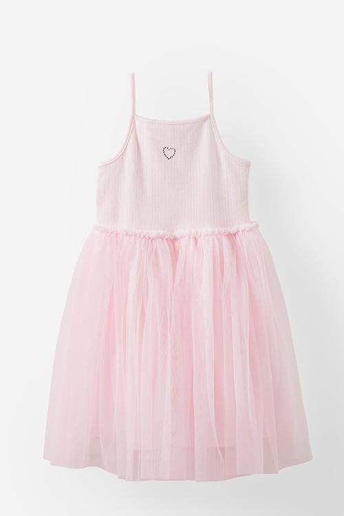 Harper dress up dress - tea party pink/pointelle heart