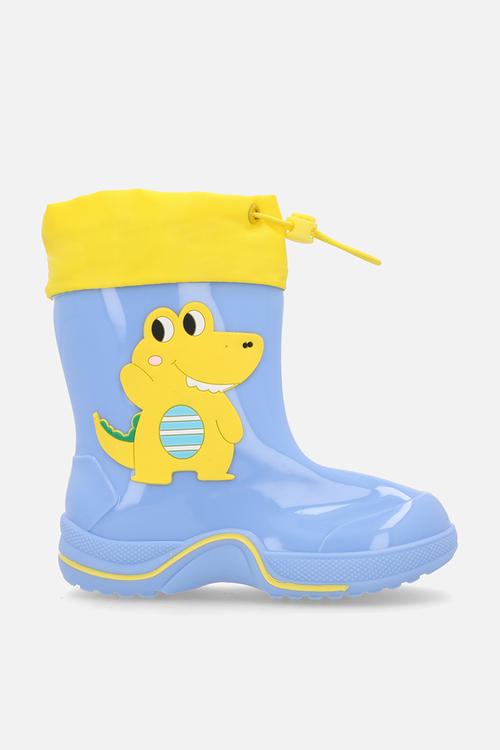 Croco rainboot - light cornflower blue/yellow