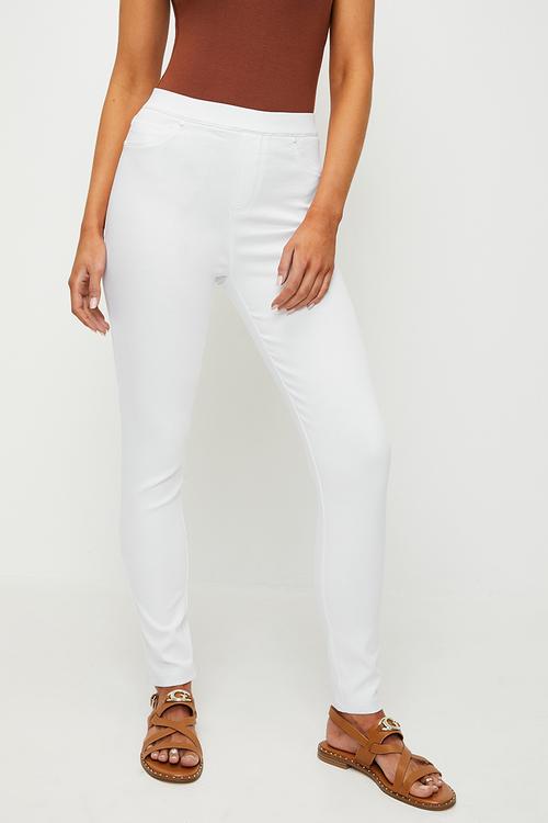 Pull-On Legging With Narrow Waistband - White