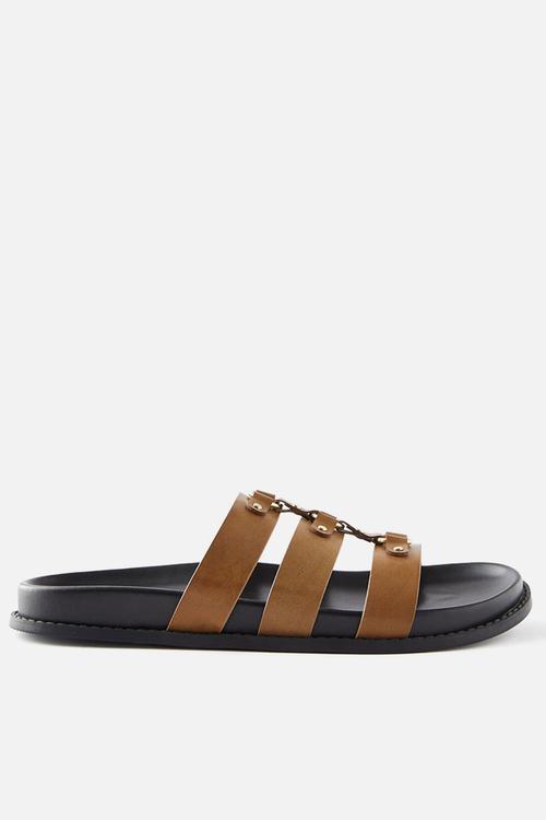Rae slide - camel/black