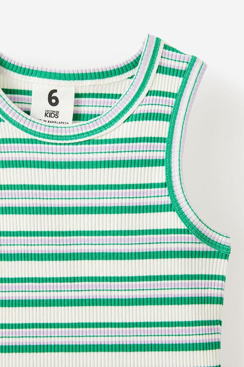 Eleanor tank - vintage lilac/island green stripe