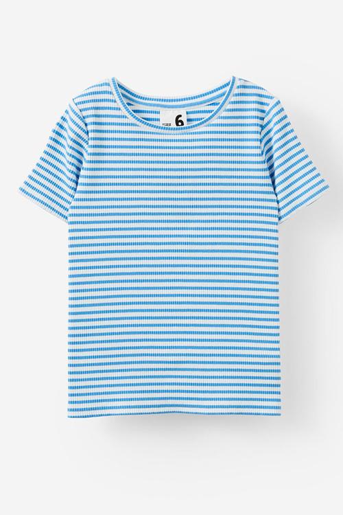 Raya baby tee - deep sea blue/vanilla stripe