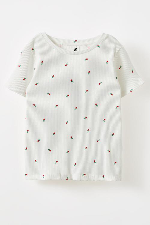 Raya baby tee - vanilla/mini rose