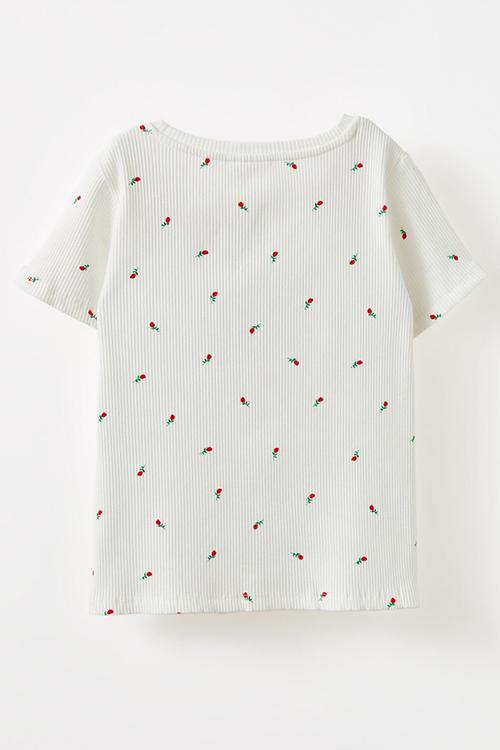 Raya baby tee - vanilla/mini rose