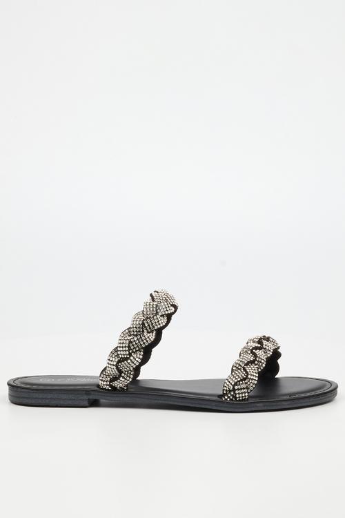 Basil 4 braided sandal - black