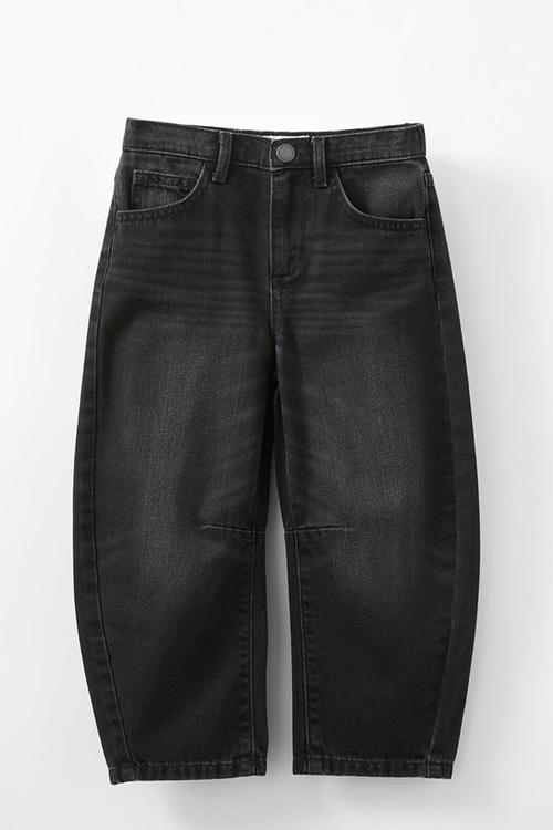 Unisex barrel leg denim jean - balmoral black