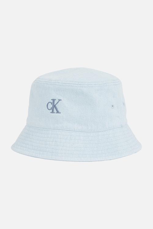 Embro monogram denim bucket hat- light washed denim