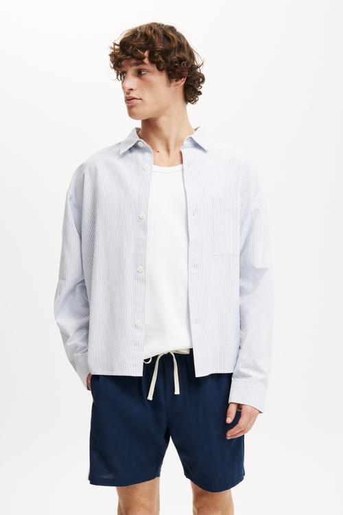 Easy Short - Navy/Bone Side Stripe