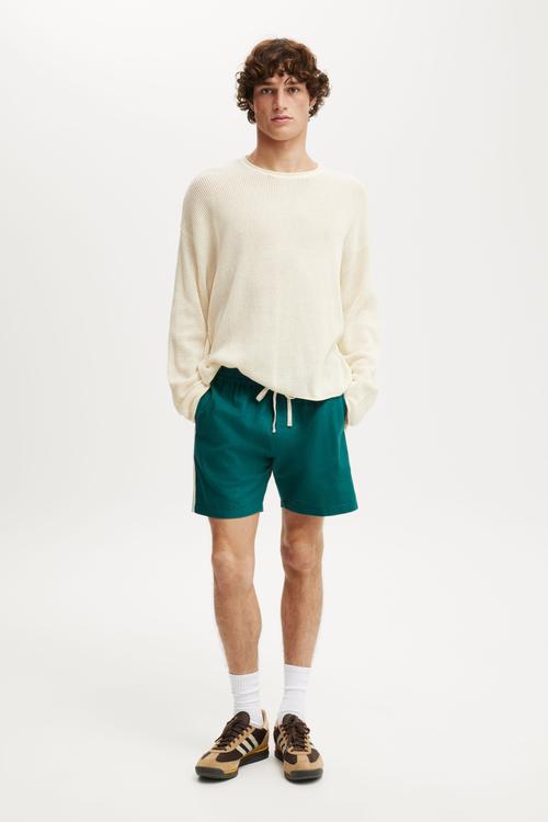 Easy Short - Teal/White Side Stripe