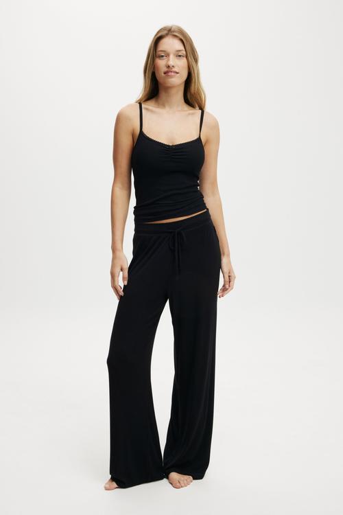 Sleep Recovery Picot Cami - True Black