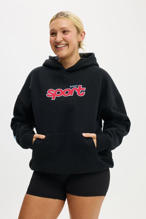 Plush Premium Graphic Hoodie - Black/Retro