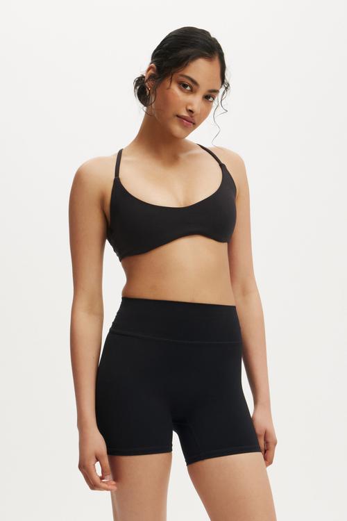 Ultra Soft Minimal Strappy Crop - Black