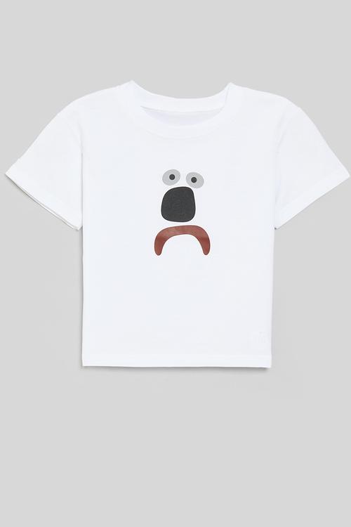 Sad face placement tee - white