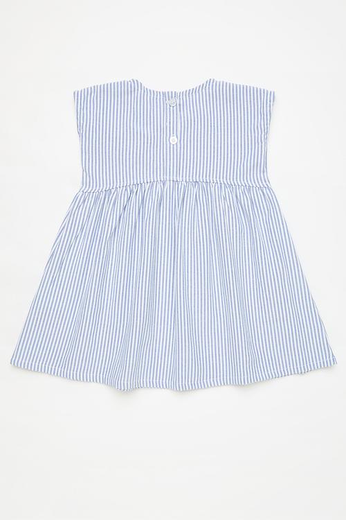 Striped dress fit & flare dress - blue/panda