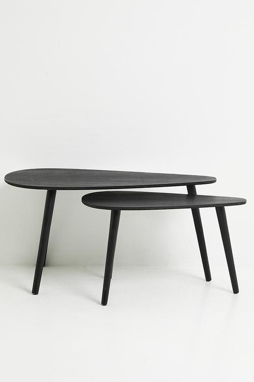Pebble nesting coffee table set of 2 - black