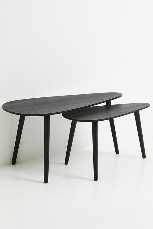 Pebble nesting coffee table set of 2 - black