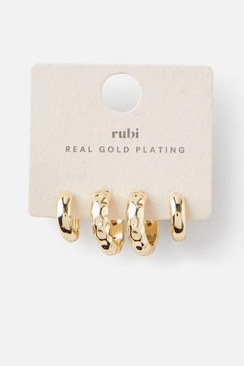 2 Pack Mid Earring-Gold