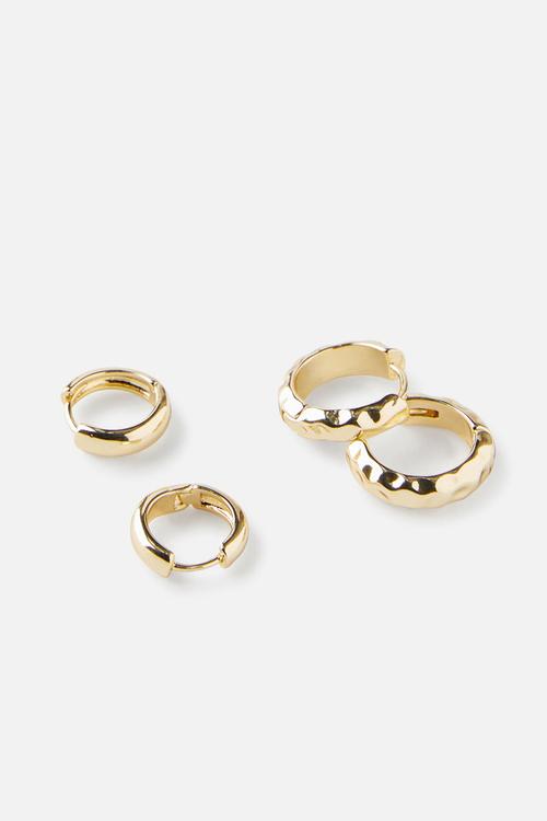 2 Pack Mid Earring-Gold