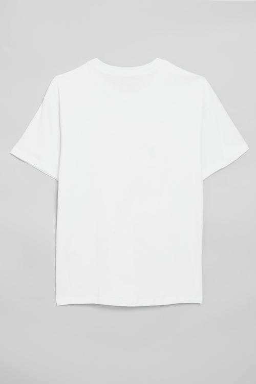 Oversized graphic tee - white/print