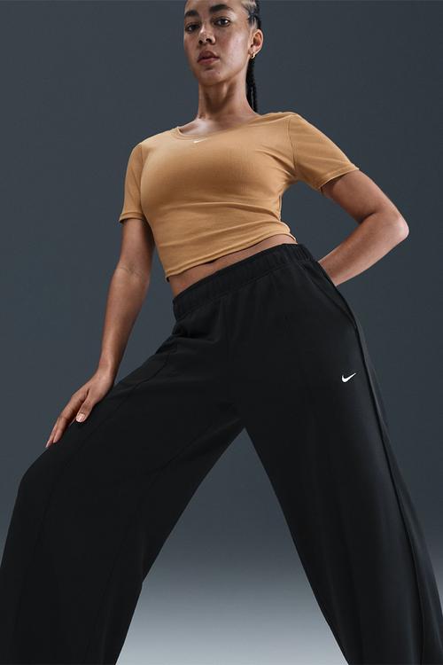 Wide-Leg Track Pants - Black