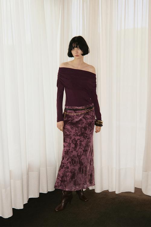 Sweater bandeau - dark red