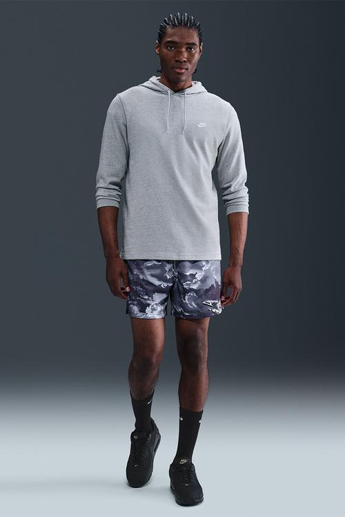 NSW Club Men's Knit Pullover Hoodie  - Dk Grey Heather/Lt Smoke Grey/W