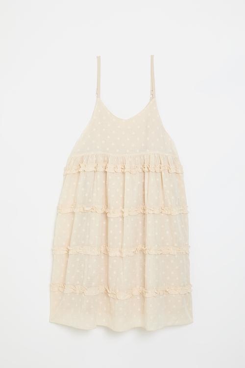 Ruffle tier adorned dress - oat
