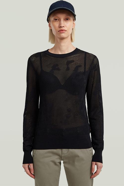 Pointelle Knit Wmn - Dk Black