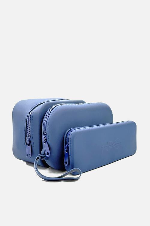 Washable Silicone Toiletry Large Bag - Denim Blue