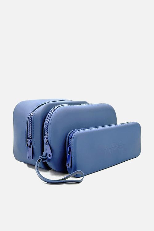 Washable Silicone Cosmetics Medium Bag - Denim Blue