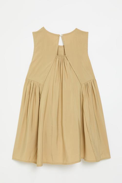 Composite detail dress - wheat brown