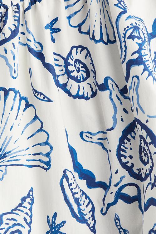 Flared-skirt dress - white/seashells