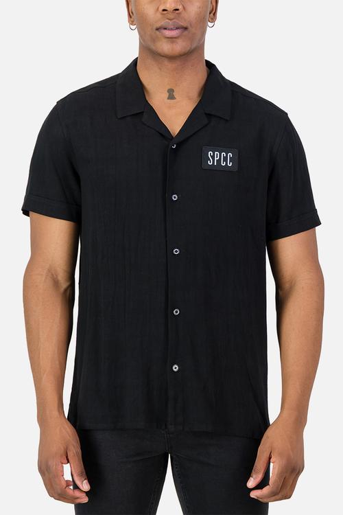 Hexum Shirt  - Black Regular Fit Signature Short Sleeve Woven Shirt Black