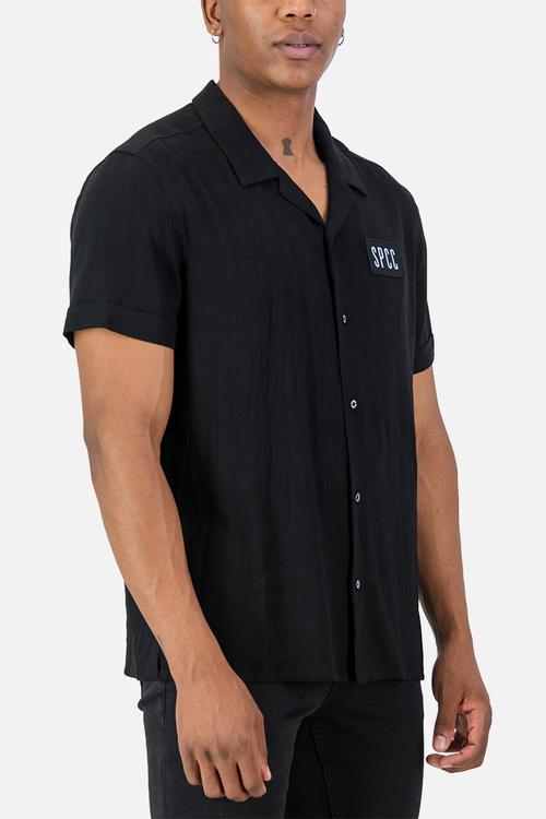 Hexum Shirt  - Black Regular Fit Signature Short Sleeve Woven Shirt Black